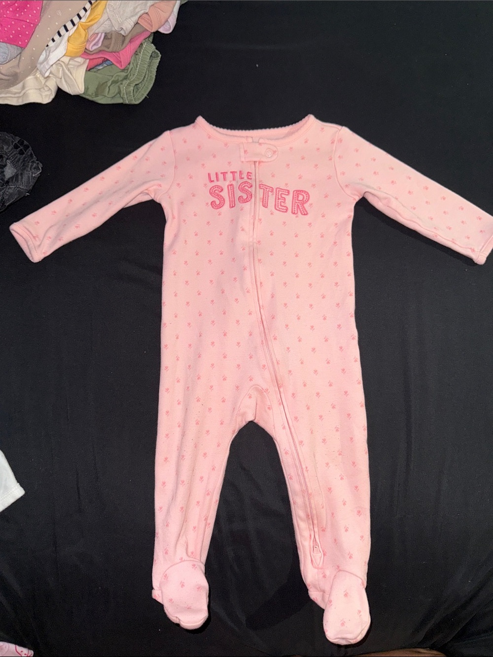Carter's Pink 'Little Sister' Footed One-Piece